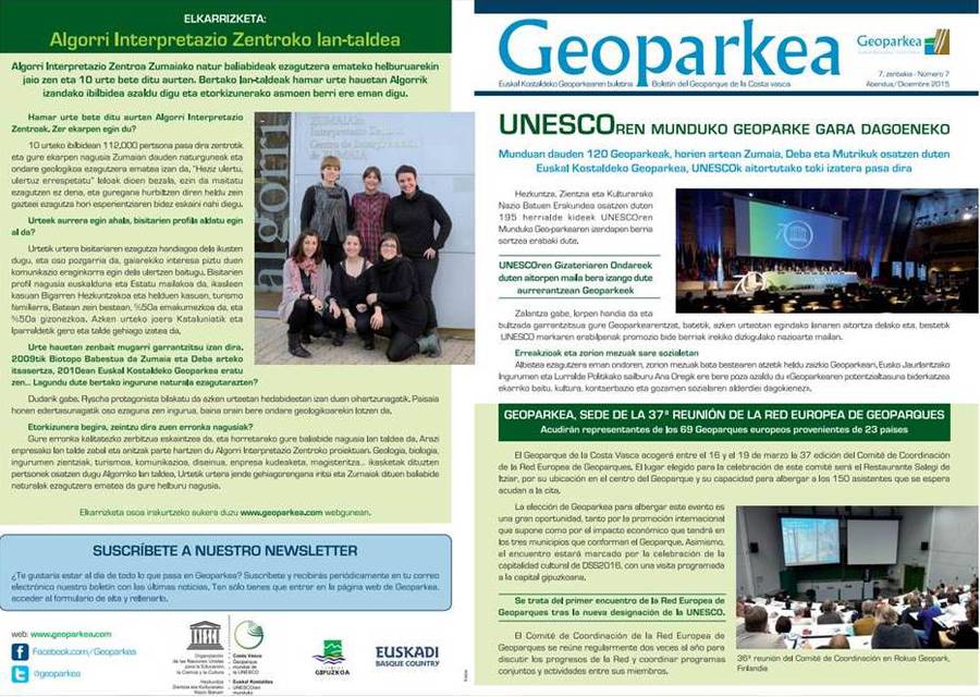 Nuevo número del boletín GEOPARKEA ya disponible