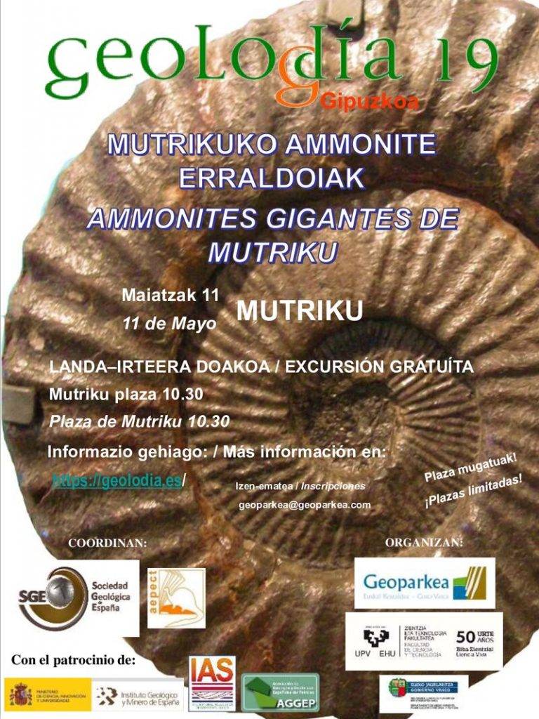 Geolodia 2019 Euskal Kostaldeko Geoparkean: "Mutrikuko ammonite erraldoiak"