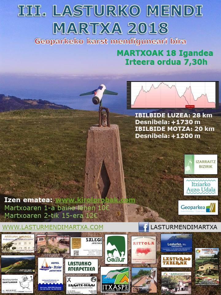 La III edición de la Lasturko Mendi Martxa será el 18 de marzo