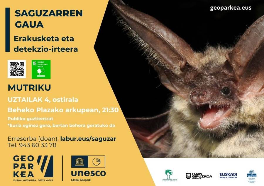  El Geoparque de la Costa Vasca programa la salida ‘Saguzar Gaua’ en Mutriku 