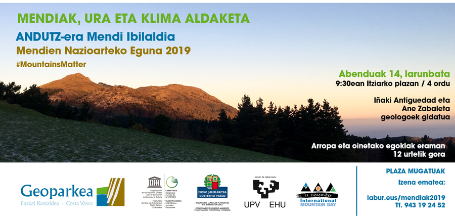Geoparkea organiza una salida montañera guiada al monte Andutz el 14 de diciembre