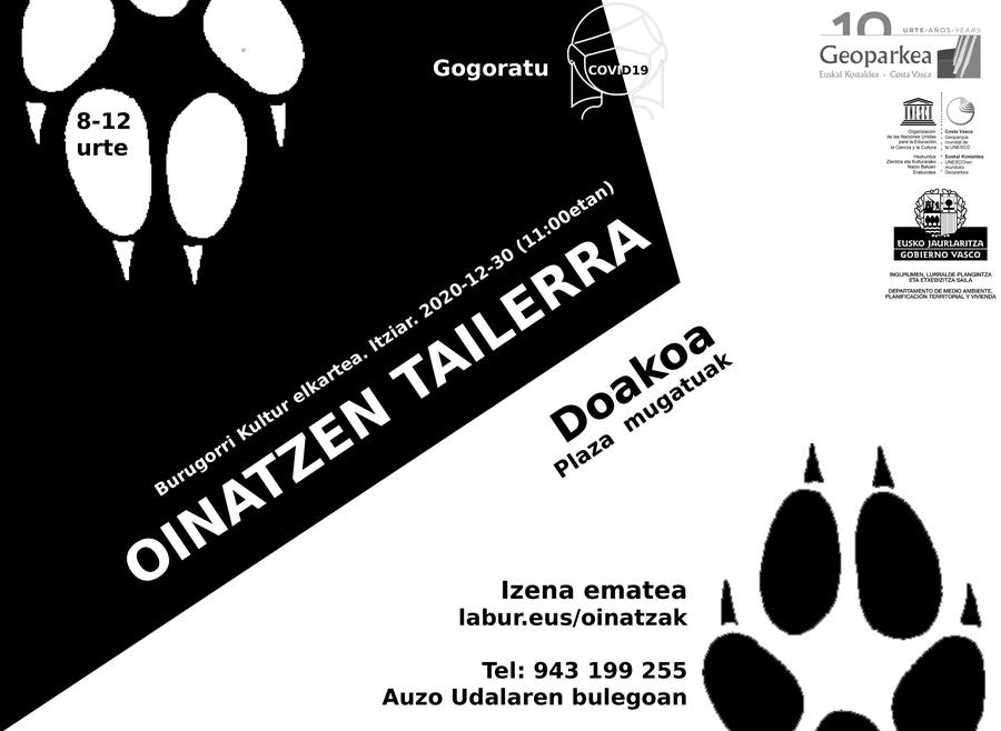 El Geoparque de la Costa Vasca organiza el próximo miércoles en Itziar un taller de huellas para conocer los animales que nos rodean