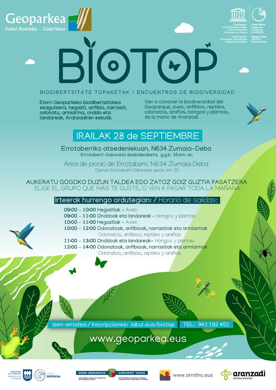 El Geoparke organiza el próximo sábado 28 BIOTOP un encuentro para conocer la biodiversidad del valle de Errotaberri